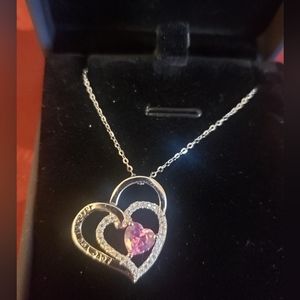 Love you Forever Birthstone Necklace 925 Silver, 20" Chain